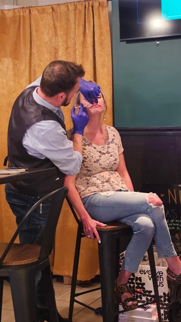 Live injectable treatment demonstration Hello Gorgeous Med Spa Oswego