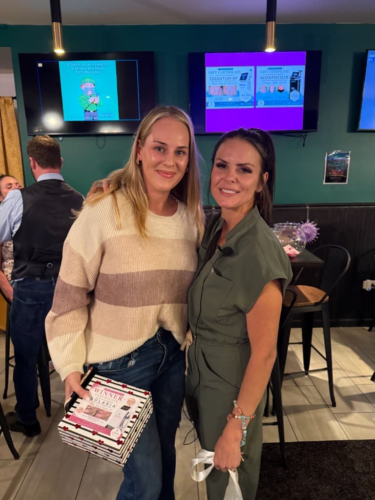 Solaria CO₂ laser gift certificate winner at Hello Gorgeous Med Spa Oswego IL