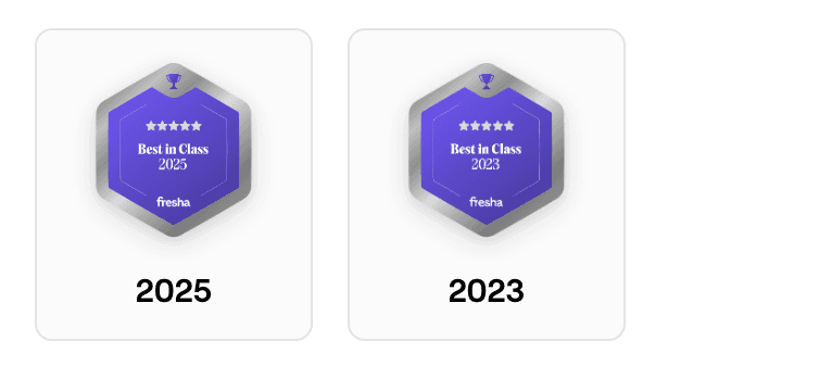 Fresha Best in Class awards 2023 and 2025