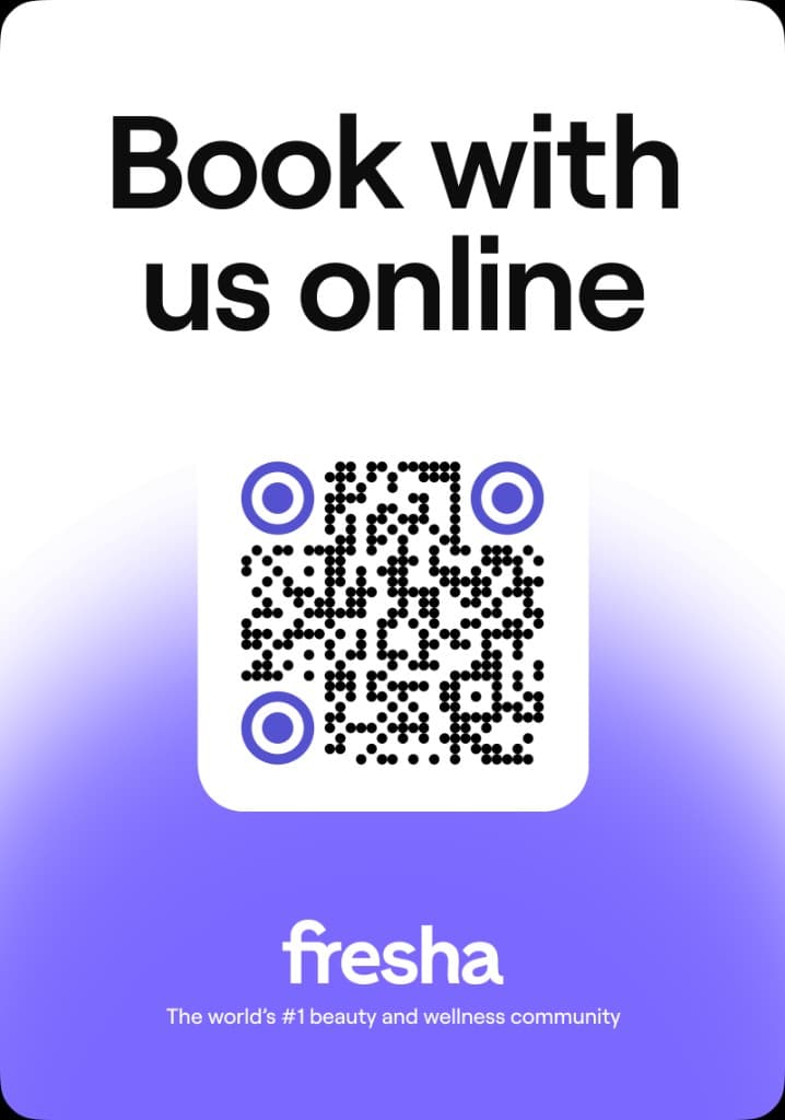 Book with us online — scan to open our Fresha booking page