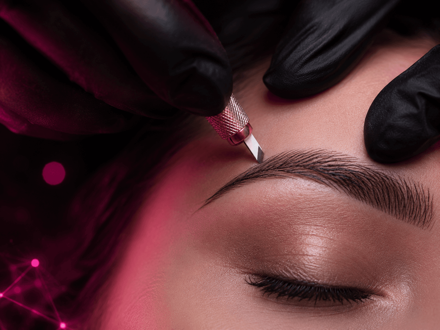 Microblading with a manual blade
