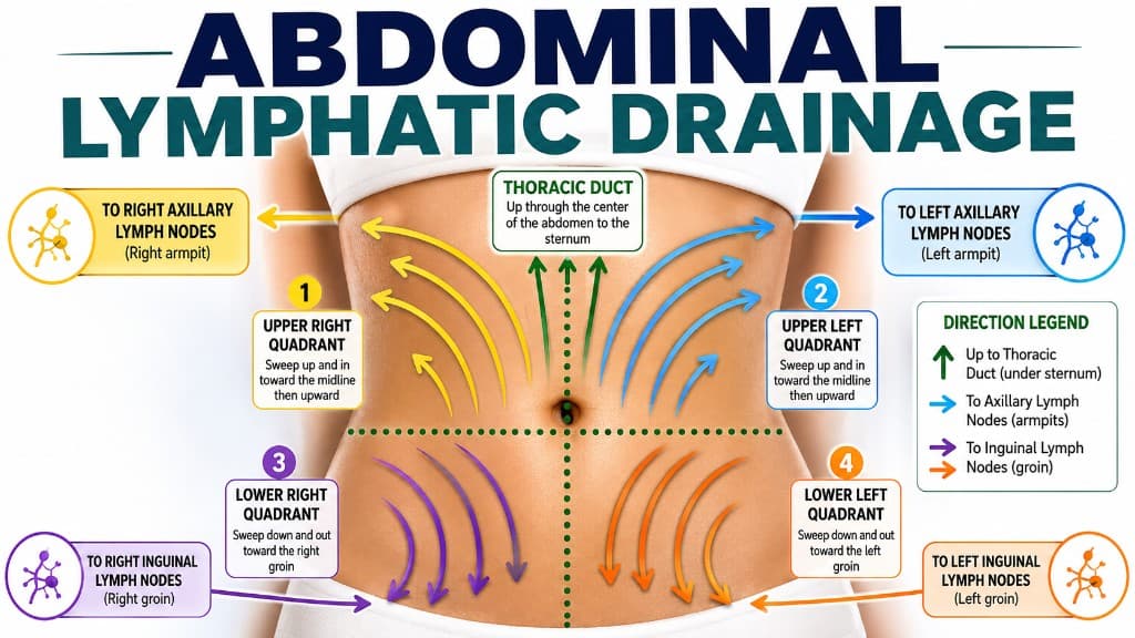 Abdominal lymphatic drainage direction map — Hello Gorgeous Skin 101