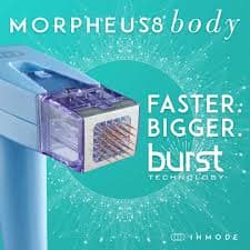 Morpheus8 Body Burst technology — deep RF microneedling for body skin tightening — InMode Hello Gorgeous Med Spa Oswego IL