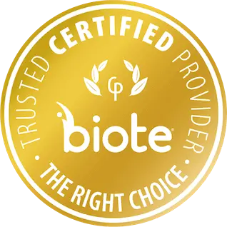 Biote Trusted Certified Provider seal — hormone optimization at Hello Gorgeous Med Spa Oswego IL