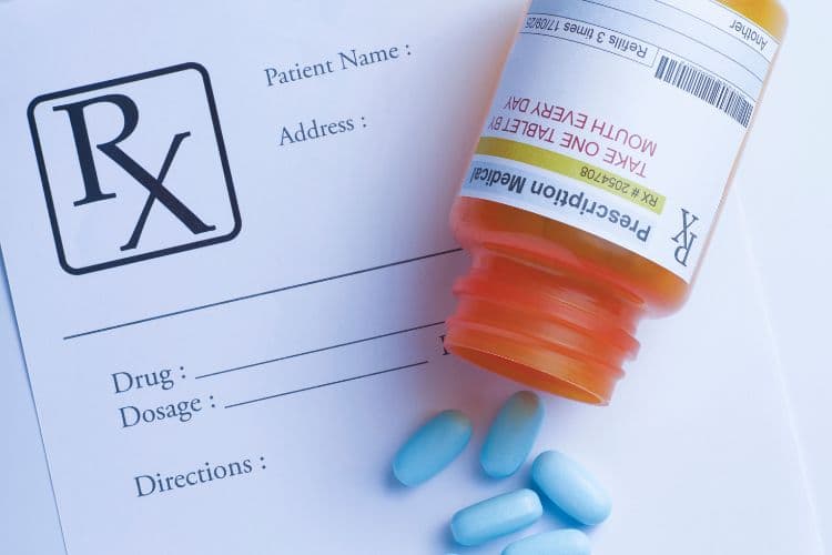 Medical prescription pad with Rx symbol, pill bottle and tablets — Hello Gorgeous RX same-day prescription care Oswego Naperville Aurora IL