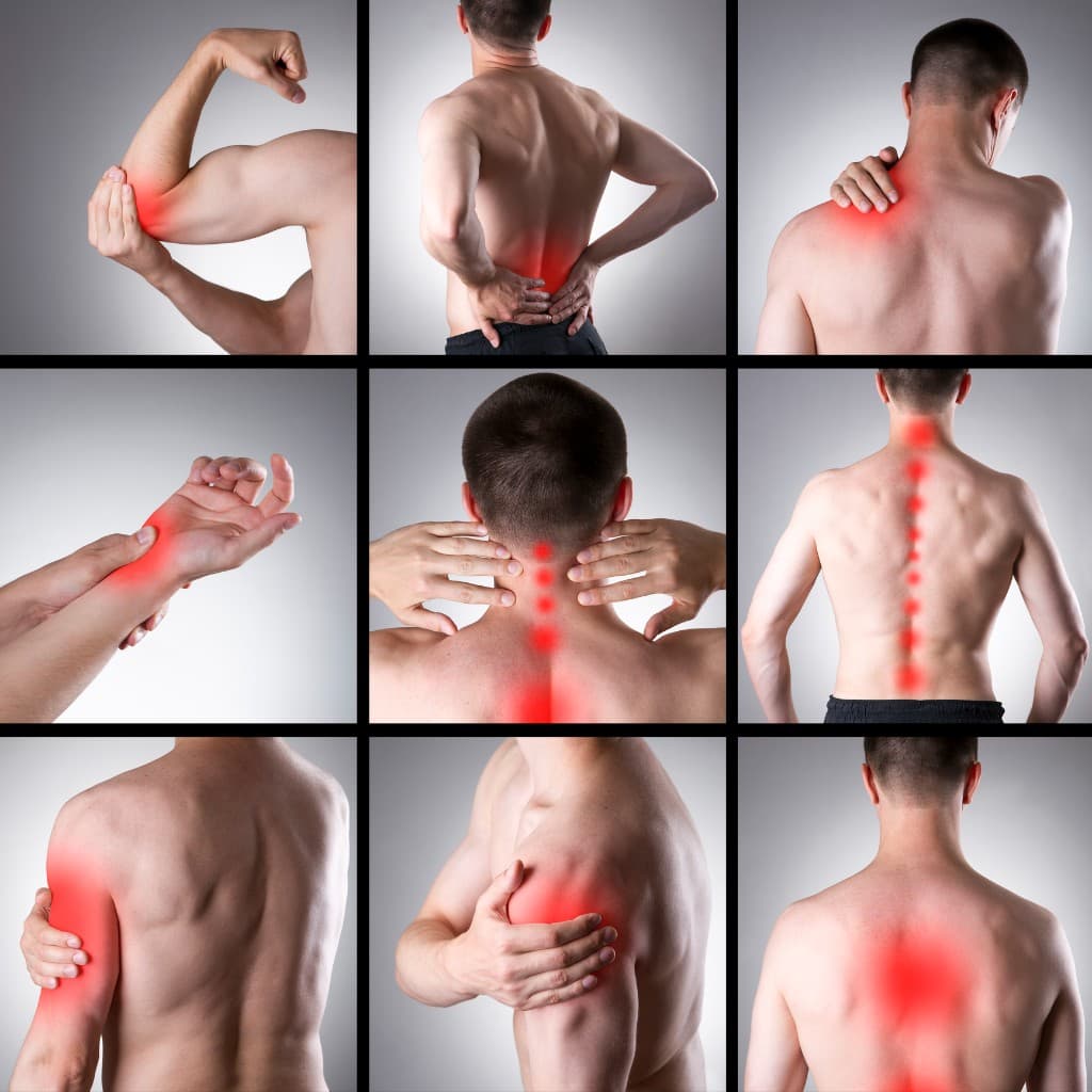 Common areas of muscle pain and trigger points — neck, back, shoulders, arms — treated with trigger point injections at Hello Gorgeous Med Spa Oswego Naperville IL