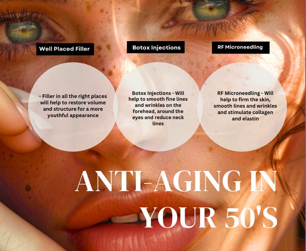 Anti-aging in your 50s — filler, Botox, and RF microneedling