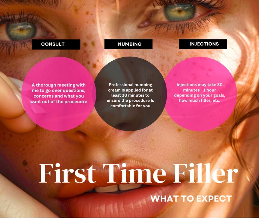 First time filler — consult, numbing, and injections at Hello Gorgeous