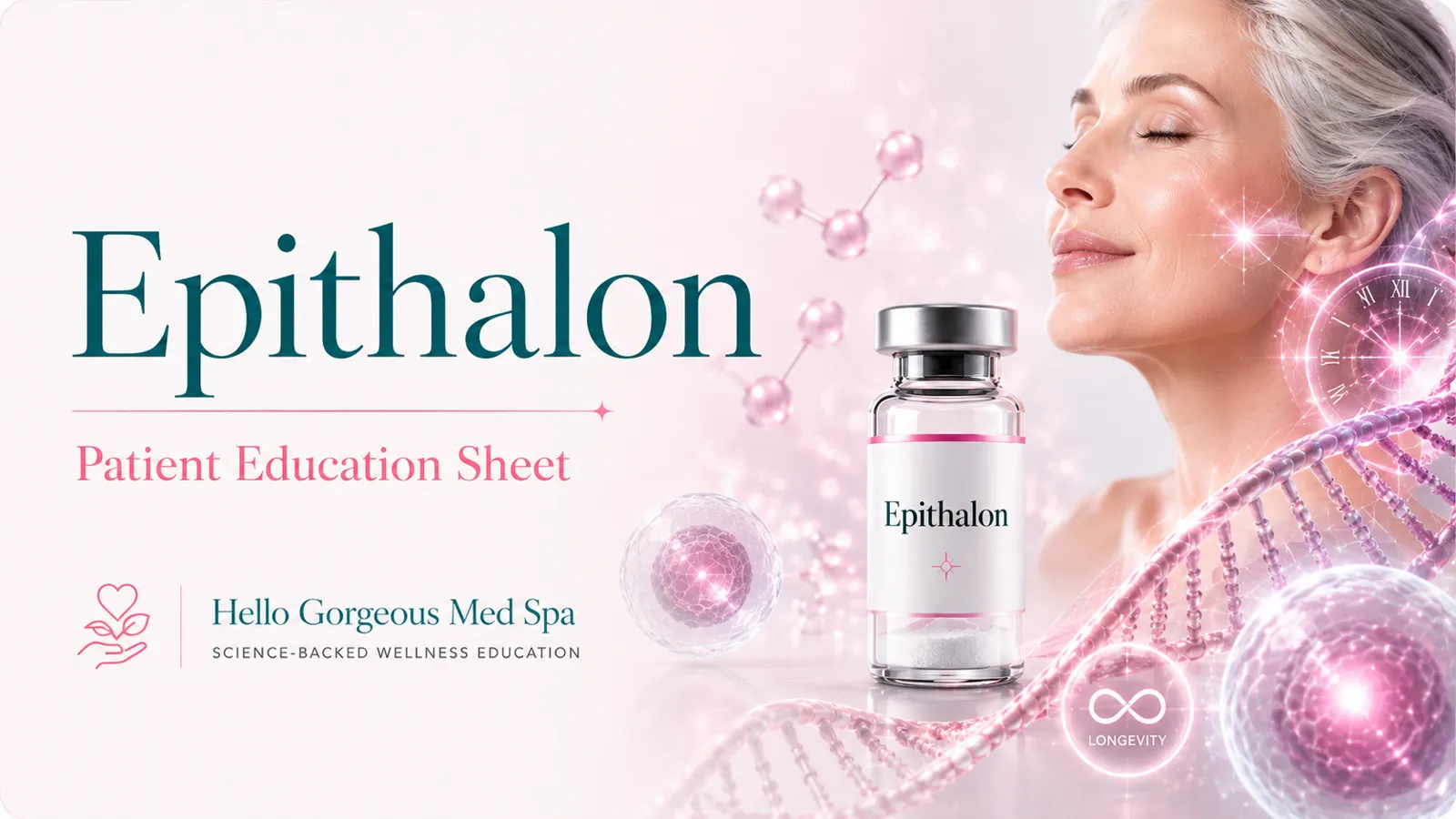Epithalon patient education thumbnail — Hello Gorgeous Med Spa peptide & wellness education, Oswego IL
