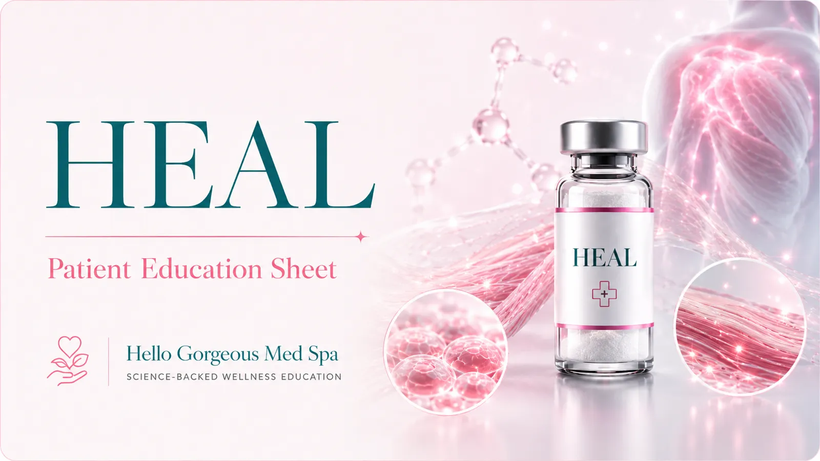 HEAL Blend patient education thumbnail — Hello Gorgeous Med Spa peptide & wellness education, Oswego IL