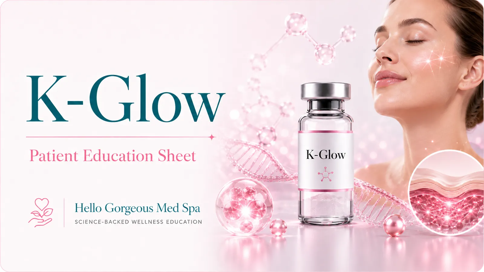 K-Glow patient education thumbnail — Hello Gorgeous Med Spa peptide & wellness education, Oswego IL
