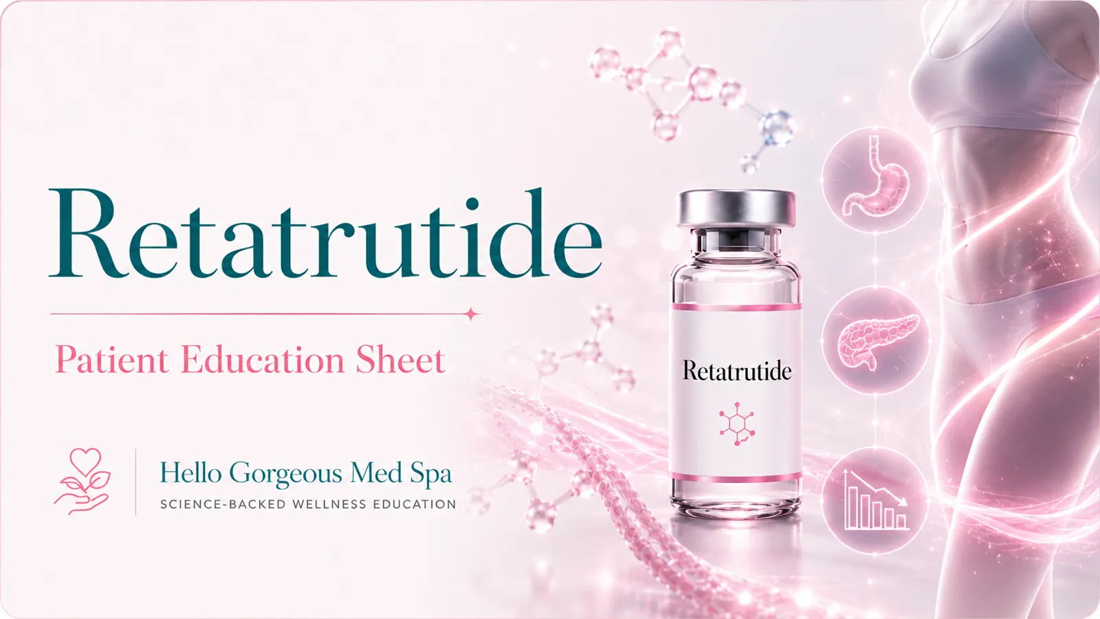 Retatrutide patient education thumbnail — Hello Gorgeous Med Spa peptide & wellness education, Oswego IL