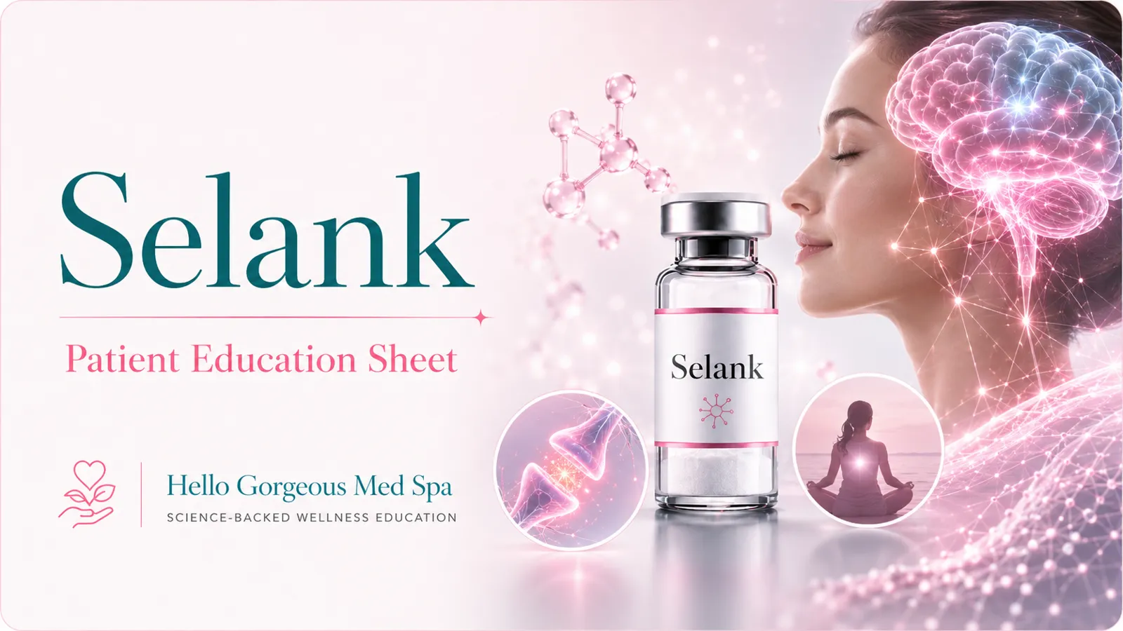 Selank patient education thumbnail — Hello Gorgeous Med Spa peptide & wellness education, Oswego IL