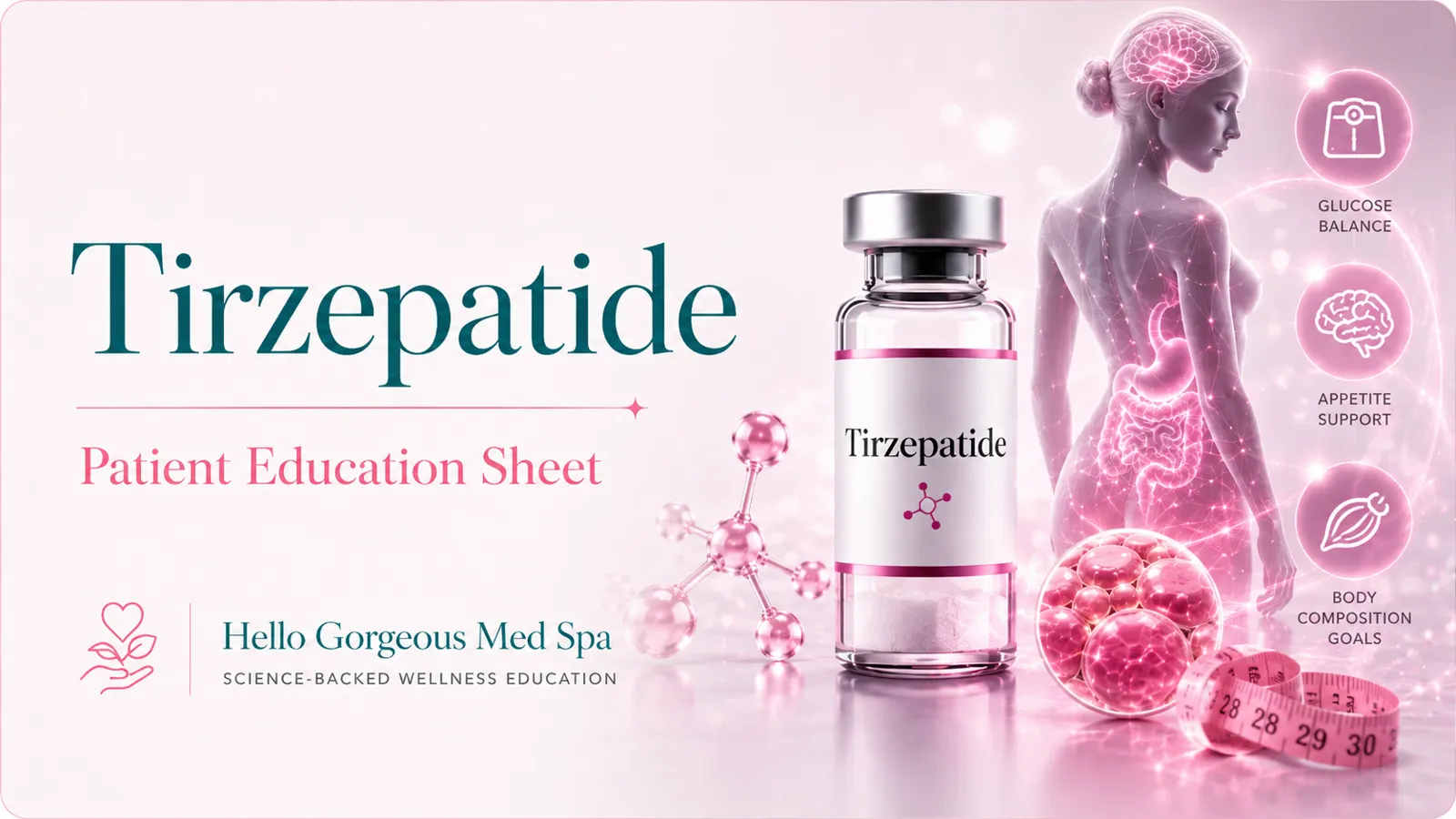 Tirzepatide patient education thumbnail — Hello Gorgeous Med Spa peptide & wellness education, Oswego IL