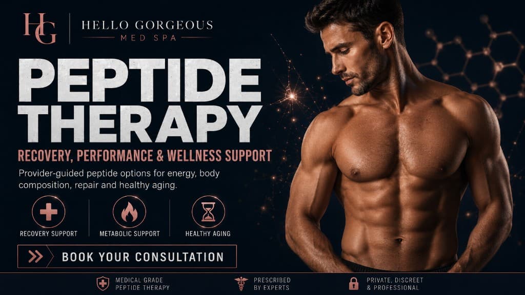 Peptide therapy for men — recovery, performance and wellness at Hello Gorgeous Med Spa Oswego IL