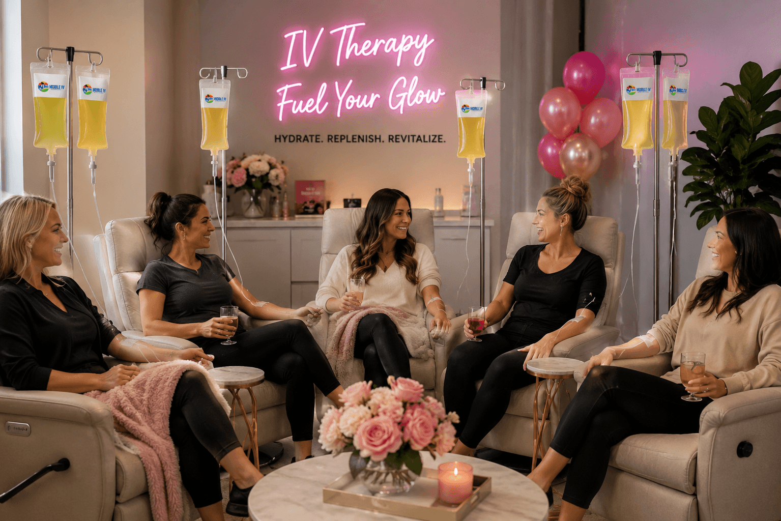 Group IV therapy party at Hello Gorgeous