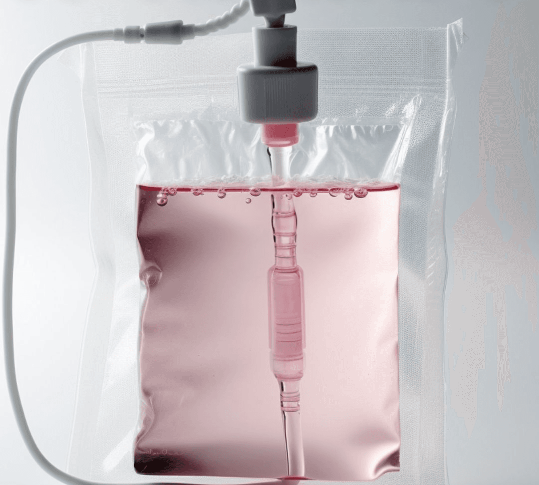 IV therapy infusion bag at Hello Gorgeous Med Spa