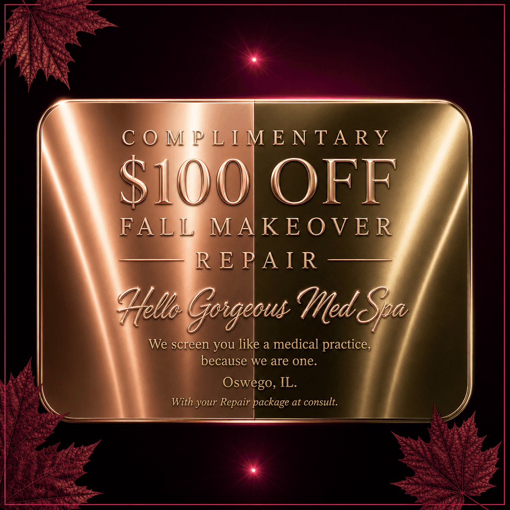 Complimentary $100 Fall Makeover gift card — chrome rose gold and chrome gold
