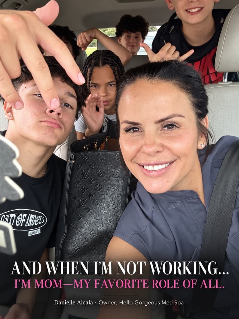 Danielle Alcala-Glazier with her sons — family, not patients