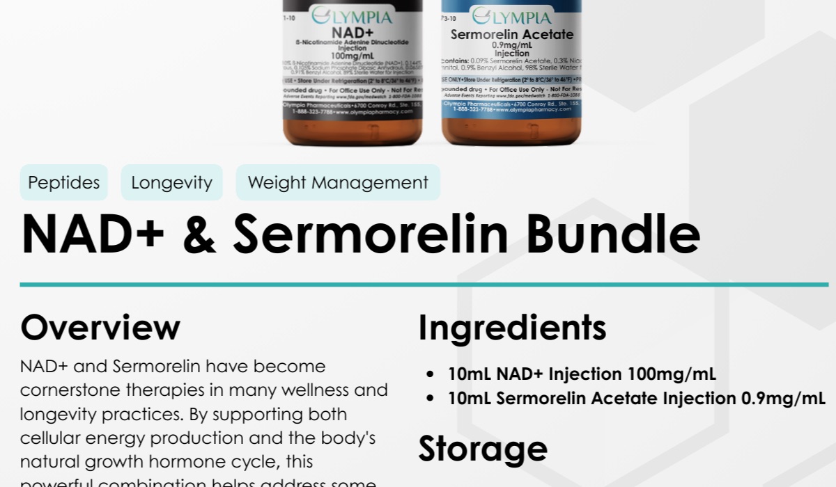 NAD+ liquid and Sermorelin troches