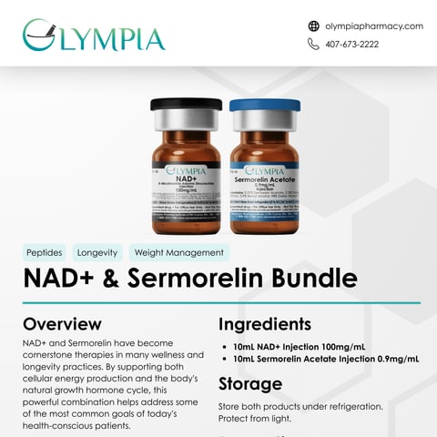 NAD+ liquid and Sermorelin troches